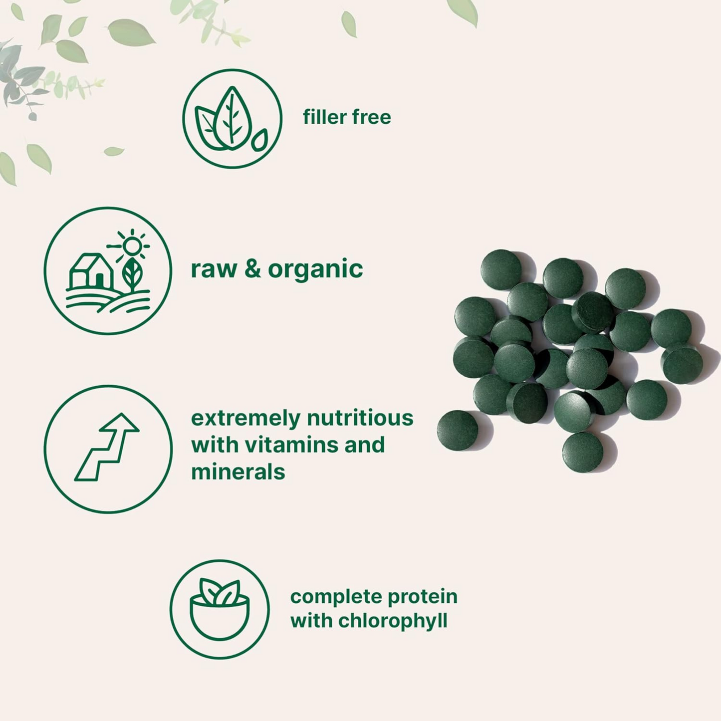 Micro Ingredients Spirulina Orgânica, 3000 mg por Dose, 720 Comprimidos