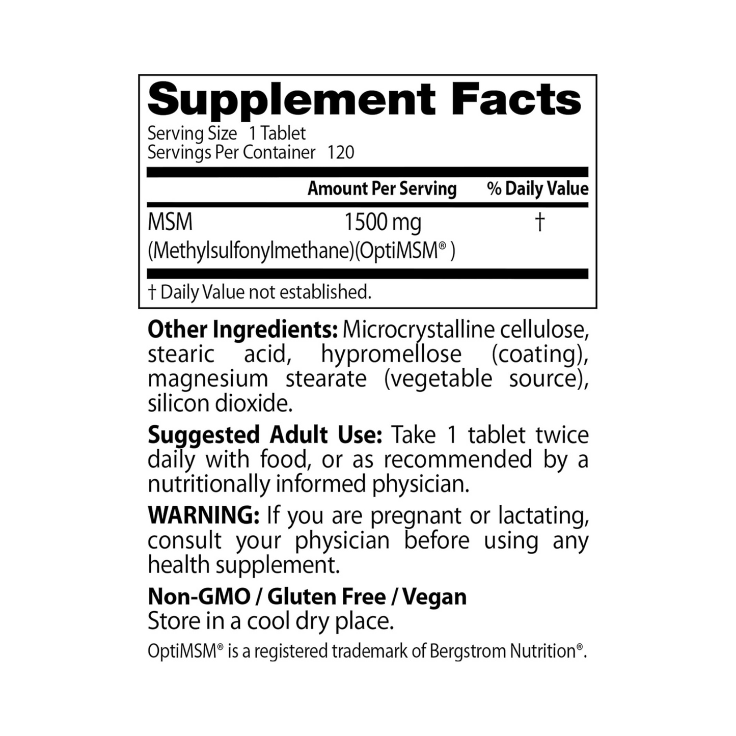 Combo 2x Doctor's Best MSM, Suporte para Cabelos, Pele, Unhas e Articulações, 120 Comprimidos