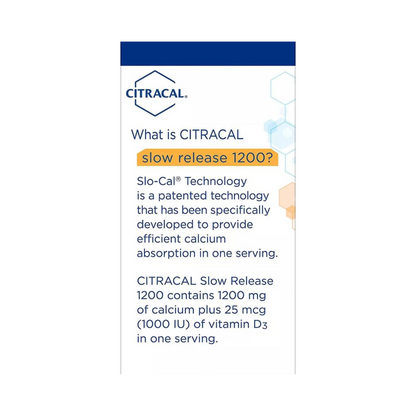Citracal Calcium + D3 Slow Release - 1200mg, 80 Cápsulas
