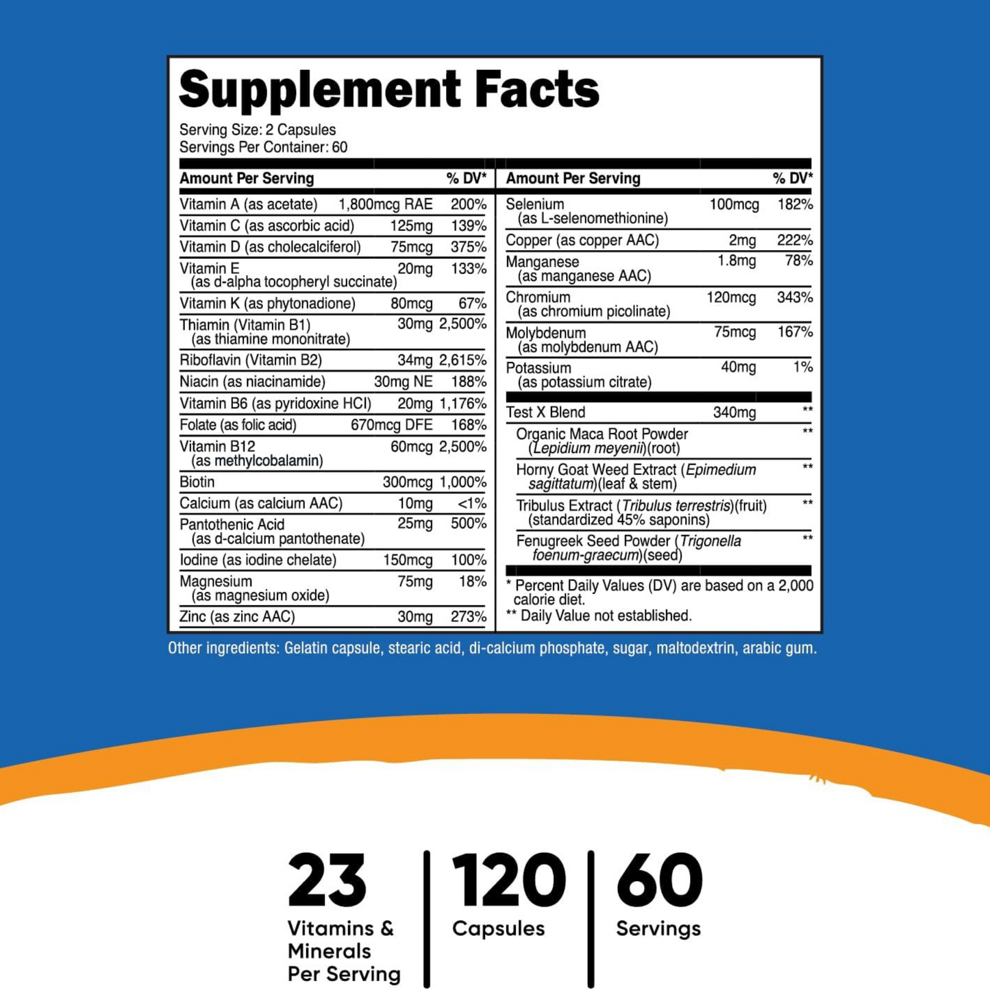 Nutricost Multivitamínico Masculino 120 Cápsulas