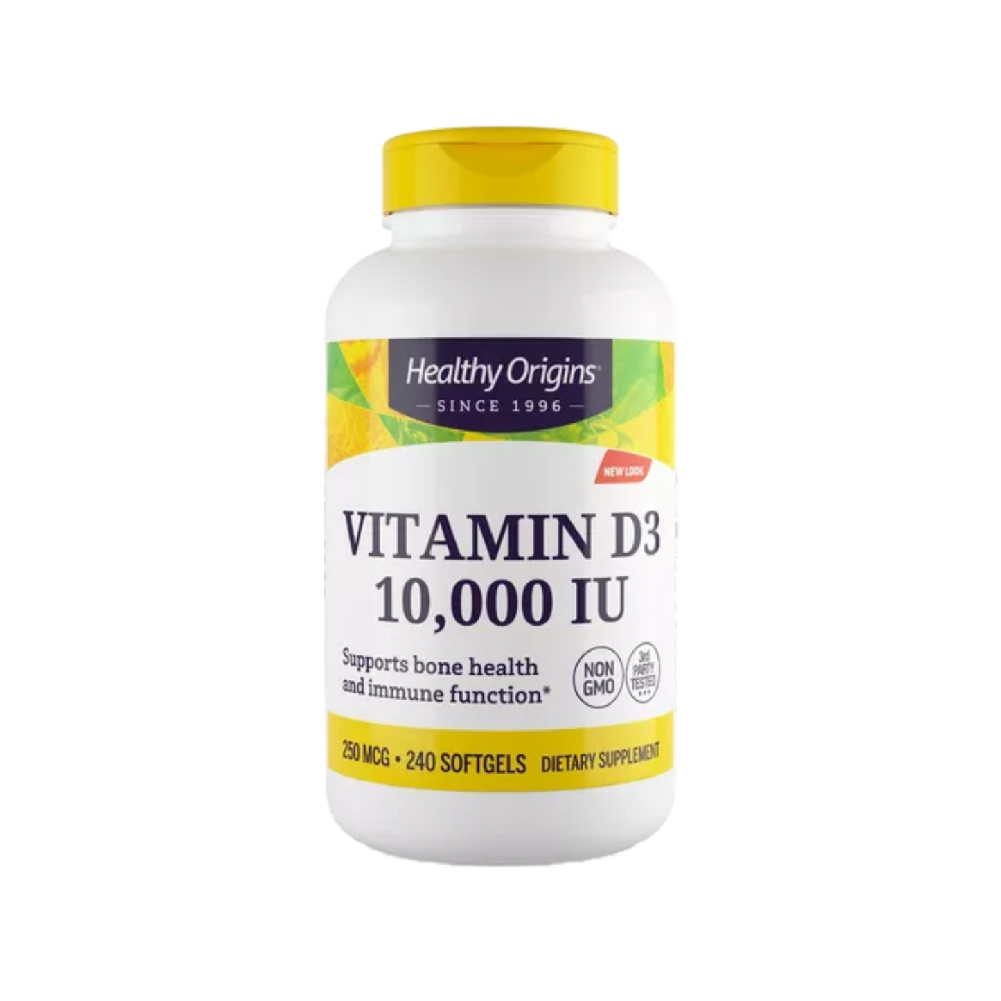Combo Healthy Origins Vitamina D3 10000 IU, 240 Softgels + Now Foods Ômega 3 1000 mg, DHA 500 mg, EPA 250 mg, 180 Softgels + NOW Foods Magtein Magnésio L-Threonate, 90 Cápsulas Vegetais