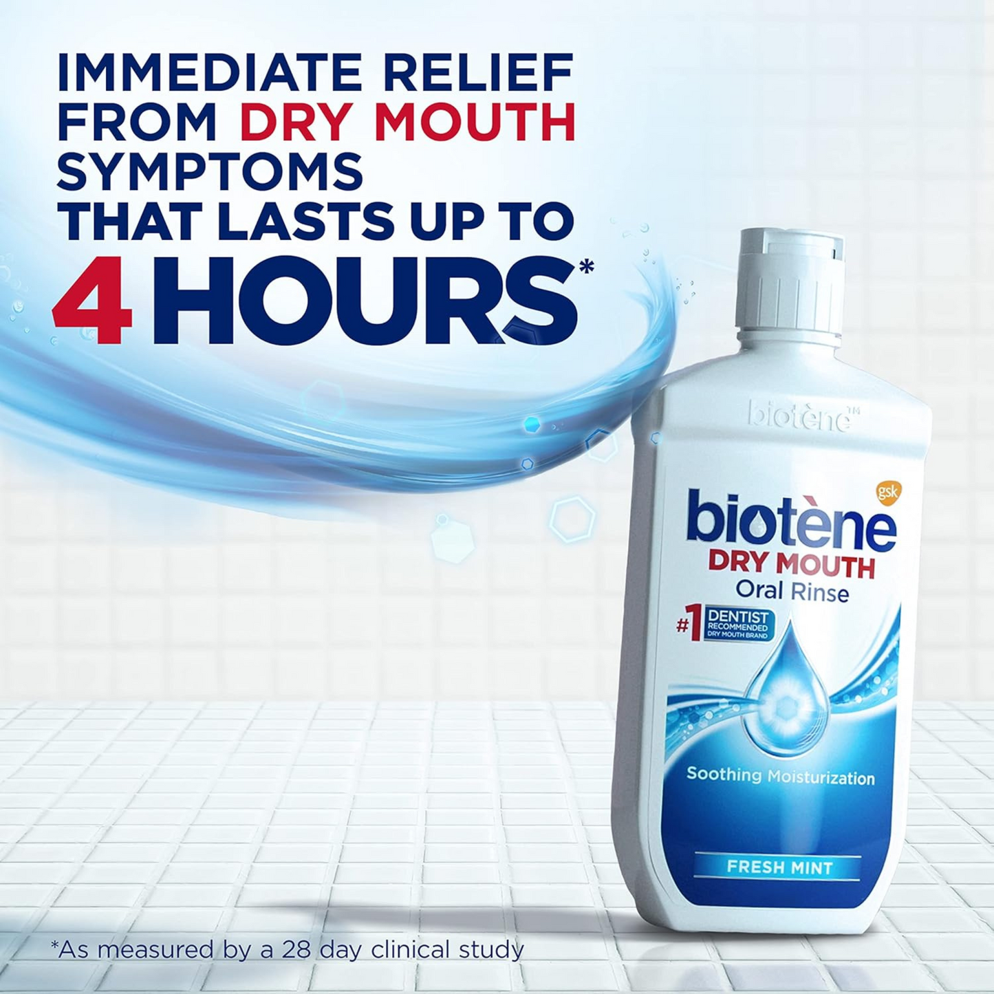 Biotène Enxaguante Bucal para Boca Seca, Hortelã Refrescante, 473 ml (16 fl oz)