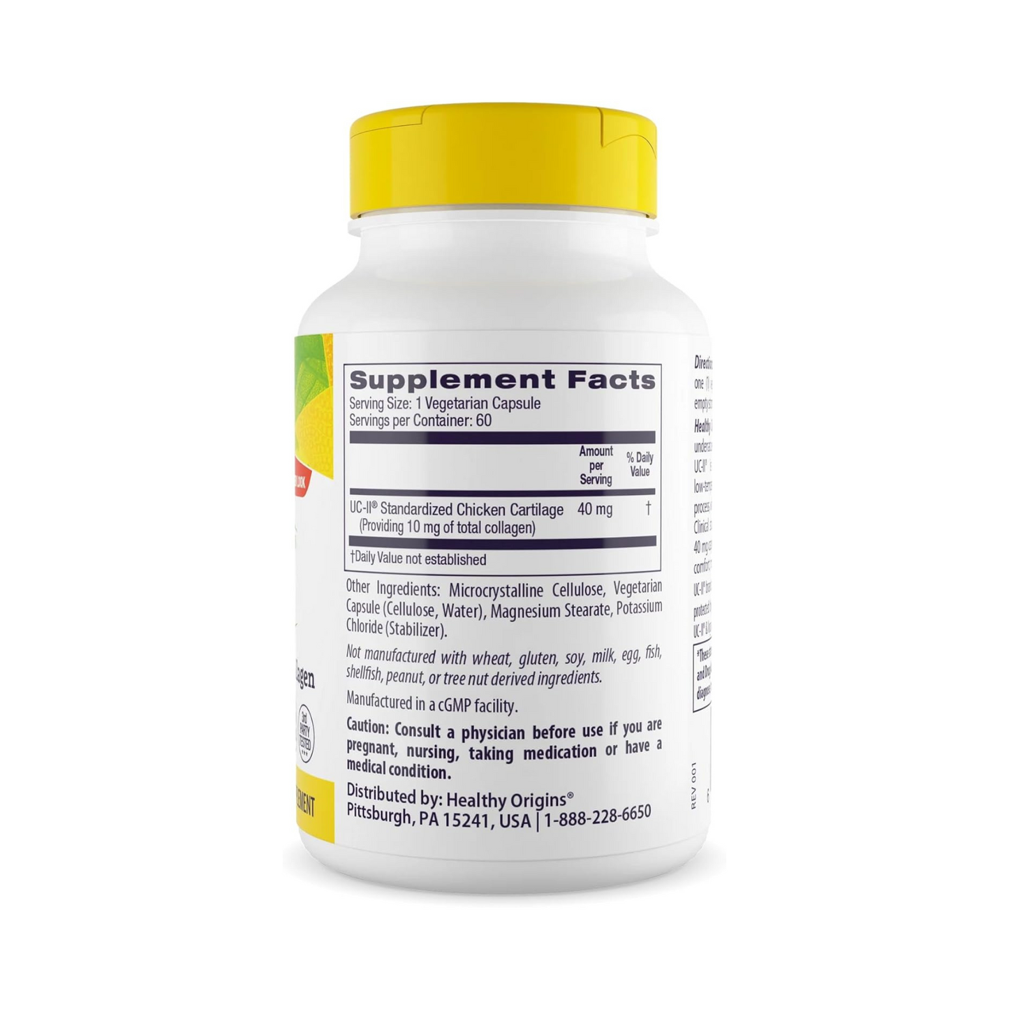 Combo Healthy Origins UC-II 40 mg (Colágeno Tipo II) 60 Cápsulas + Doctor's Best MSM 3000 mg por Porção, 180 Cápsulas