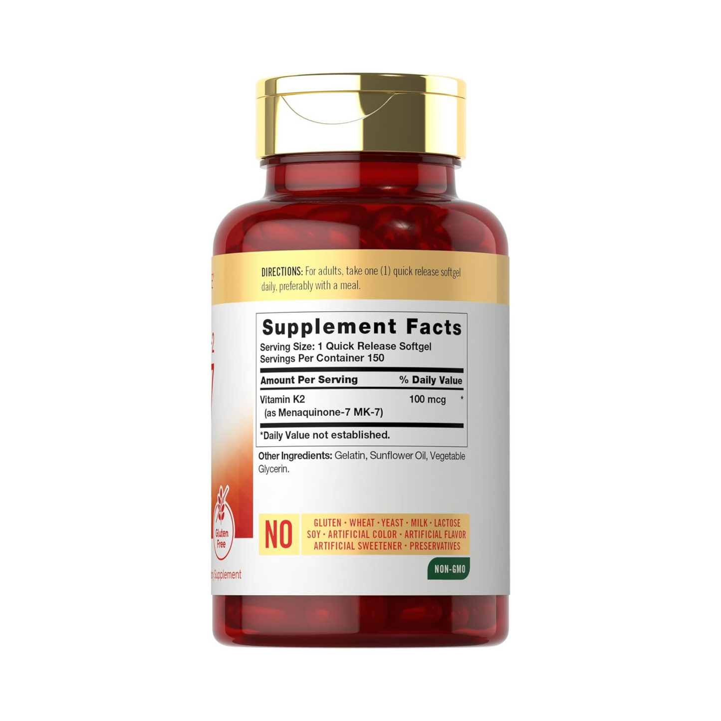 Combo Carlyle Vitamina K2 MK7 100 mcg, 150 Softgels + Healthy Origins Vitamina D3 10.000 UI, 360 Softgels