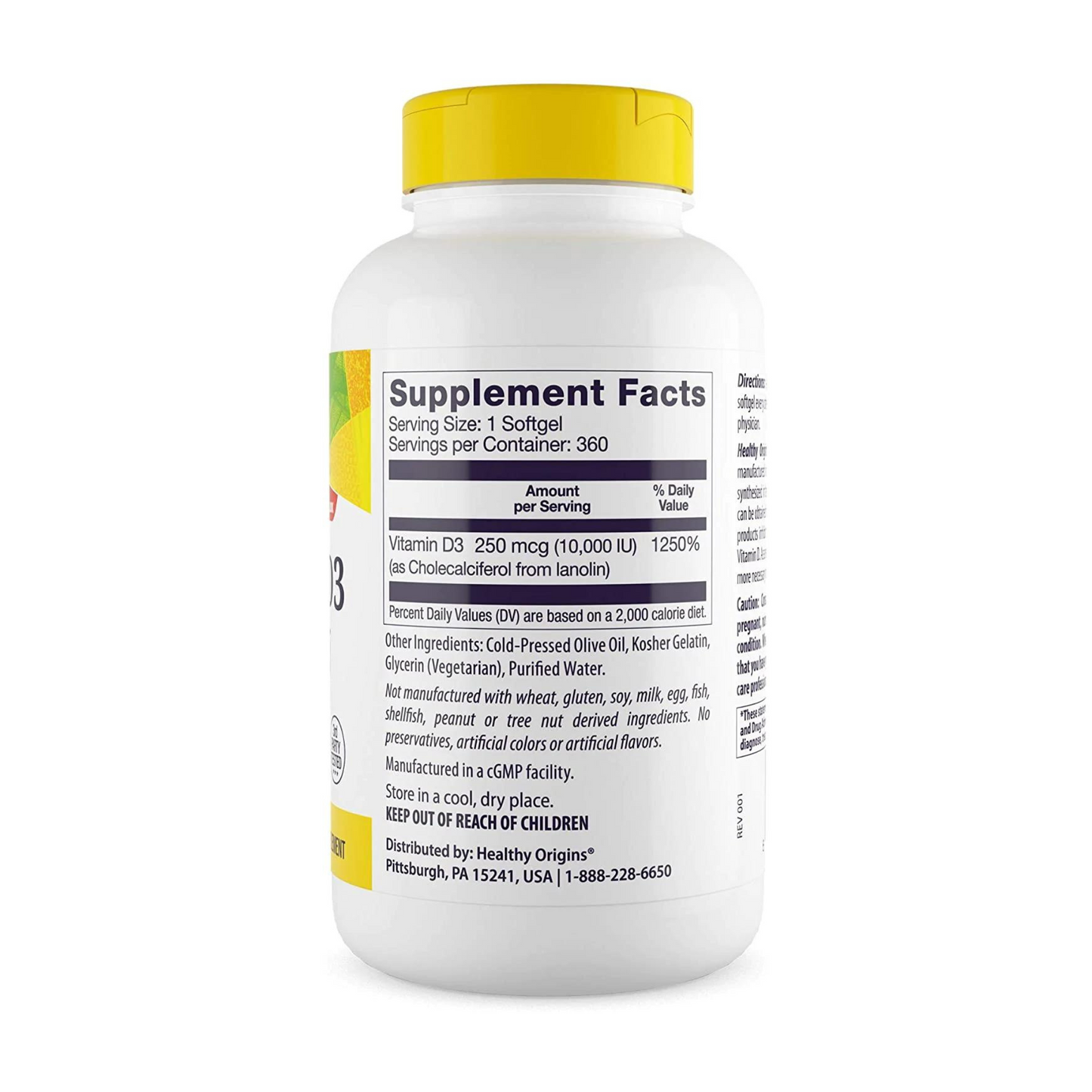 Combo Healthy Origins Vitamina D3 10000 IU, 360 Softgels + Healthy Origins Probiótico 30 Bilhões UFC, 150 Cápsulas
