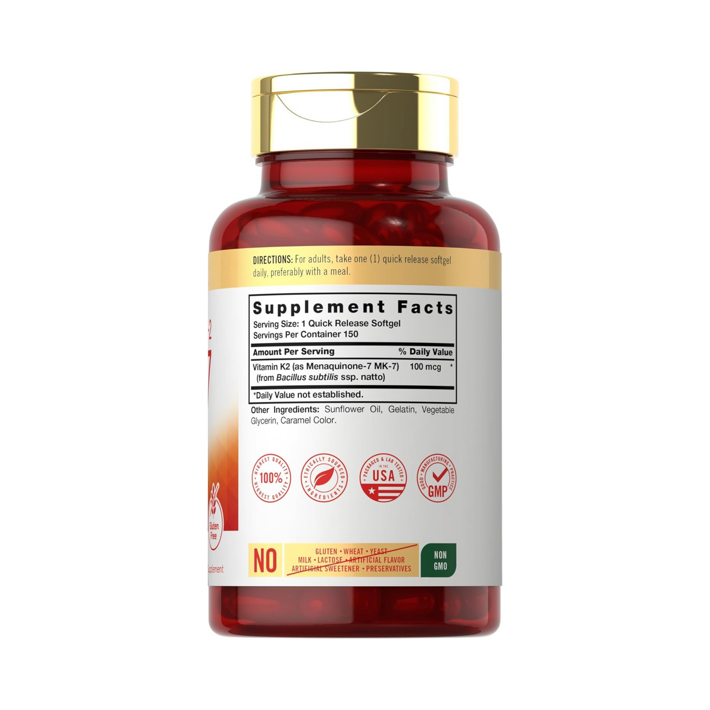 Combo Now Vitamina A 10.000 IU 100 Softgels + Healthy Origins Vitamin D3 10.000 IU 240 Softgels + Carlyle K2 MK7 100 mcg 150 Softgels + Healthy Origins Vitamin E 400 IU 180 Softgels