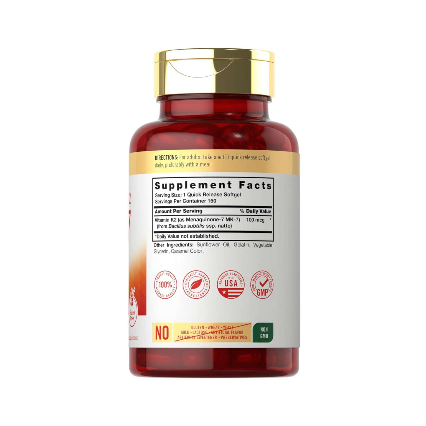 Combo Vitamina D3 10.000 UI, 240 cápsulas + Vitamina B12 5000 mcg, 60 comprimidos + Vitamina K2 MK7 100 mcg, 150 cápsulas