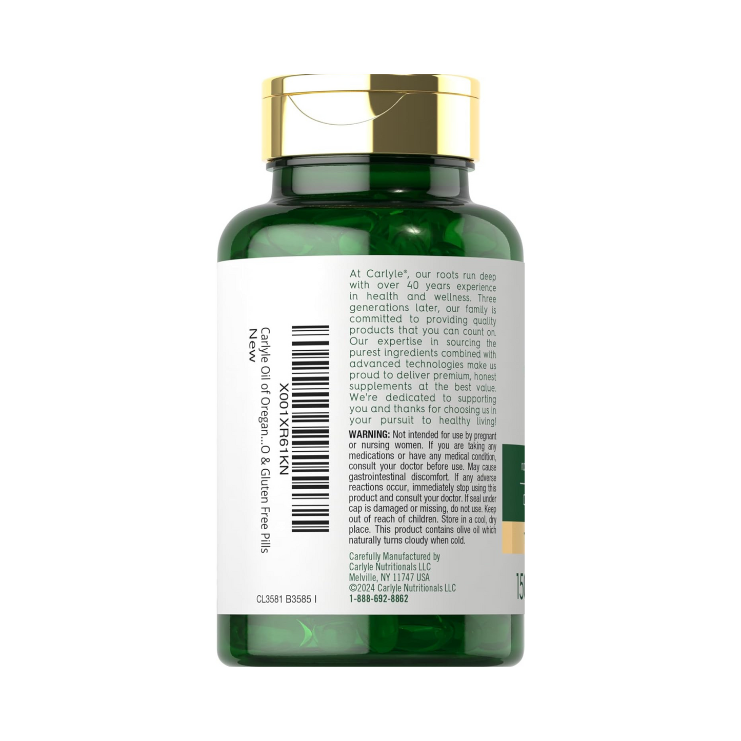 Combo Carlyle, Óleo de Orégano 4000mg, 150 Softgels + Vitamina D3 400UI, 10mcg, 400 Comprimidos + Probióticos com Prebióticos, 120 Cápsulas