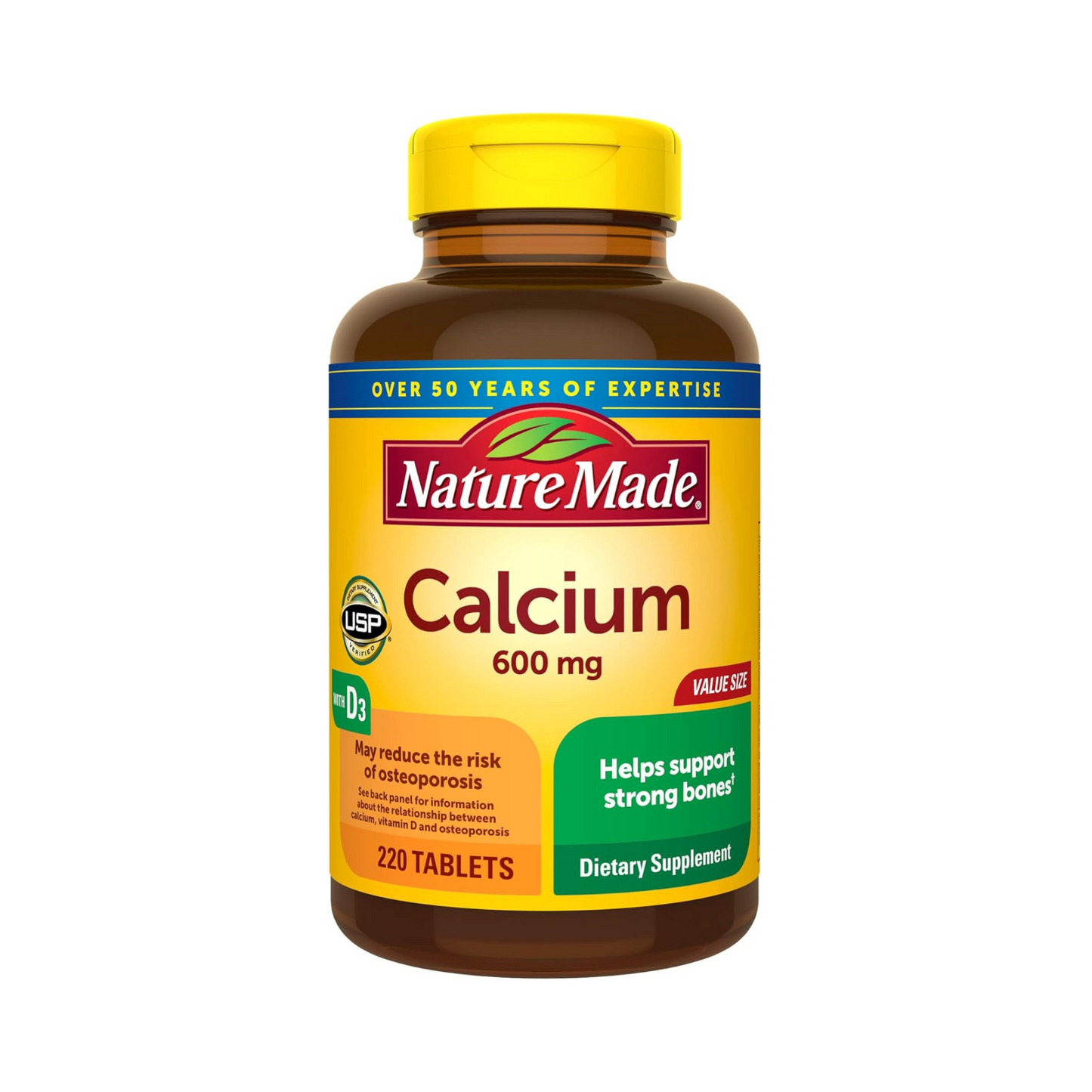 Combo Nature Made Cálcio 600 mg com Vitamina D3, 220 Comprimidos + Doctor's Best Magnésio de Alta Absorção 100 mg, 120 Comprimidos + Healthy Origins Vitamina K2 MK7 100 mcg, 180 Softgels