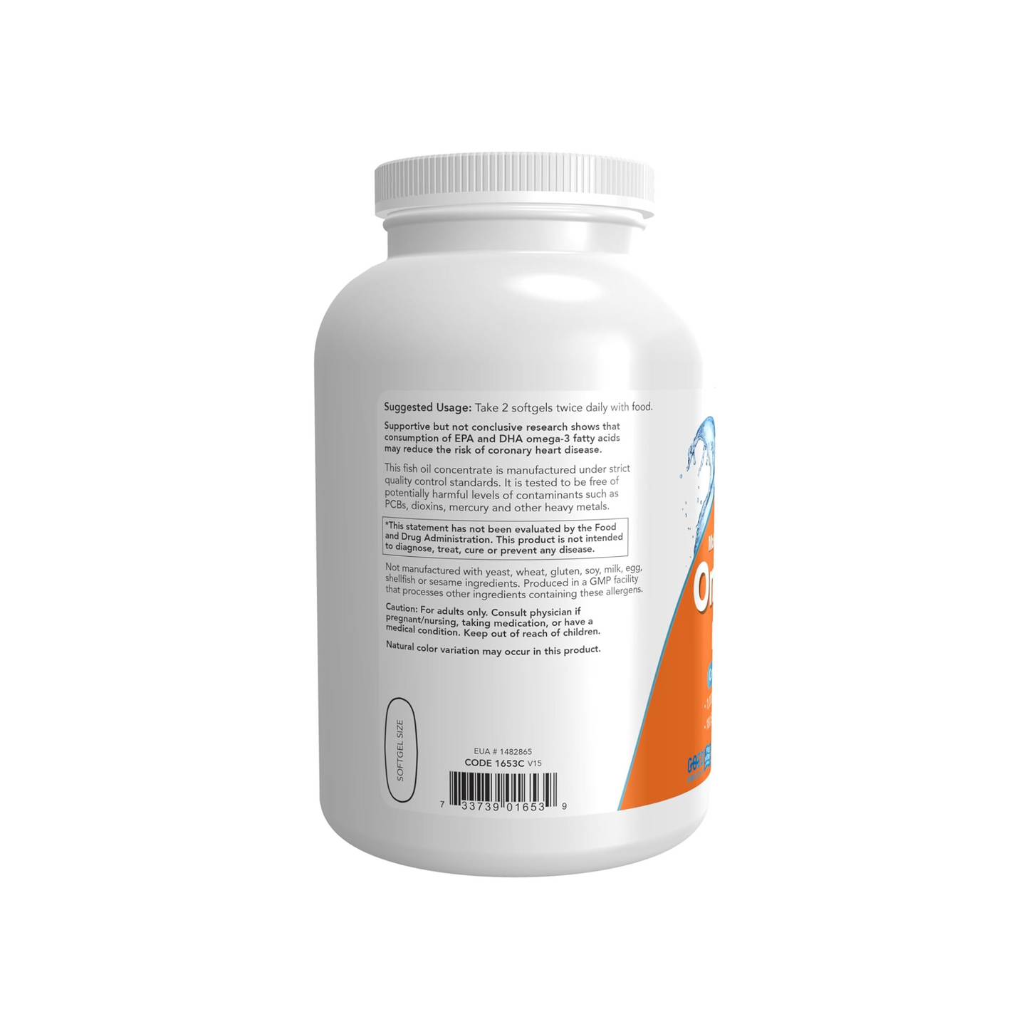 NOW Foods, Ômega-3, 1000 mg, 180 EPA 120 DHA, 500 Cápsulas Softgel