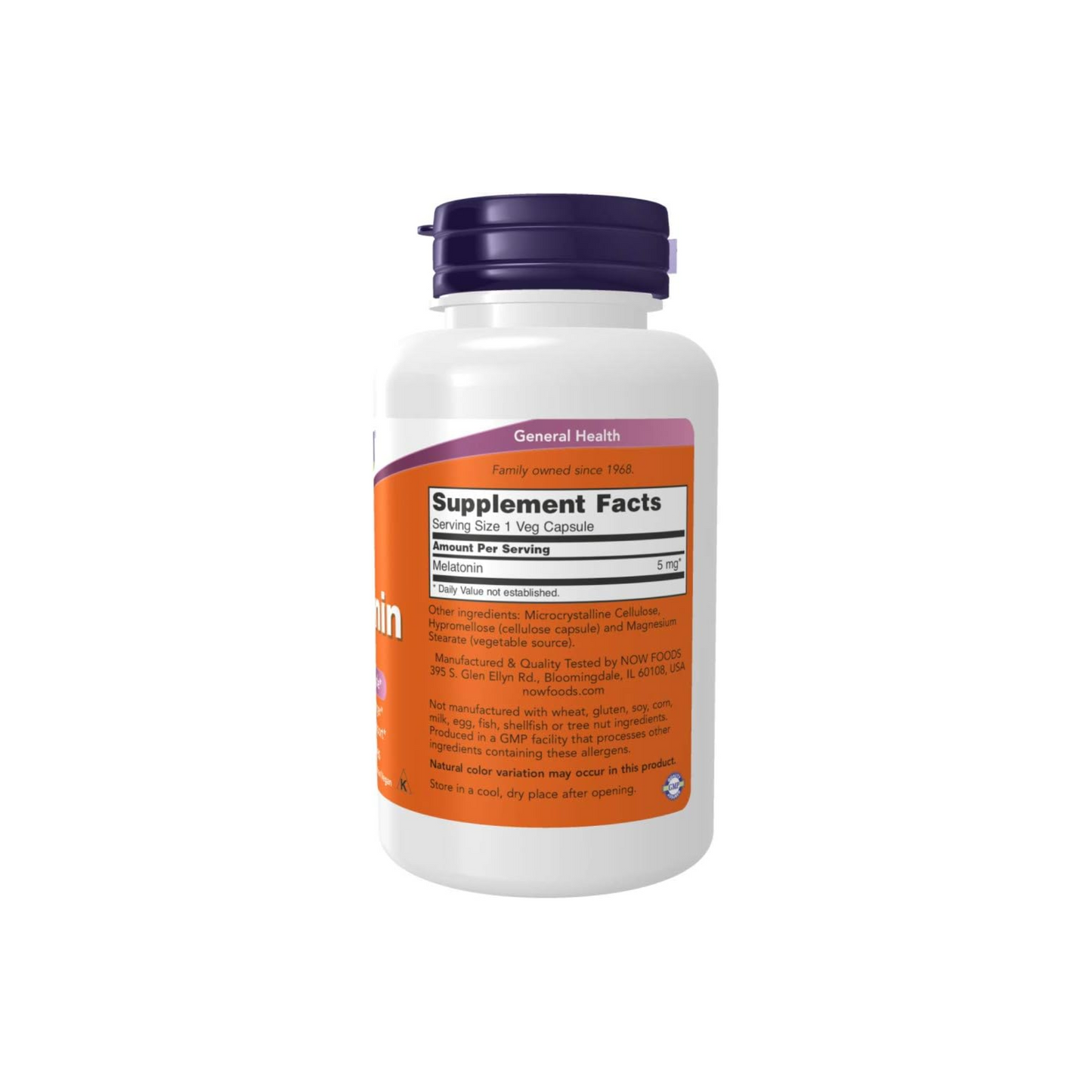 NOW Foods, Melatonina, 5 mg, 180 Cápsulas Vegetais