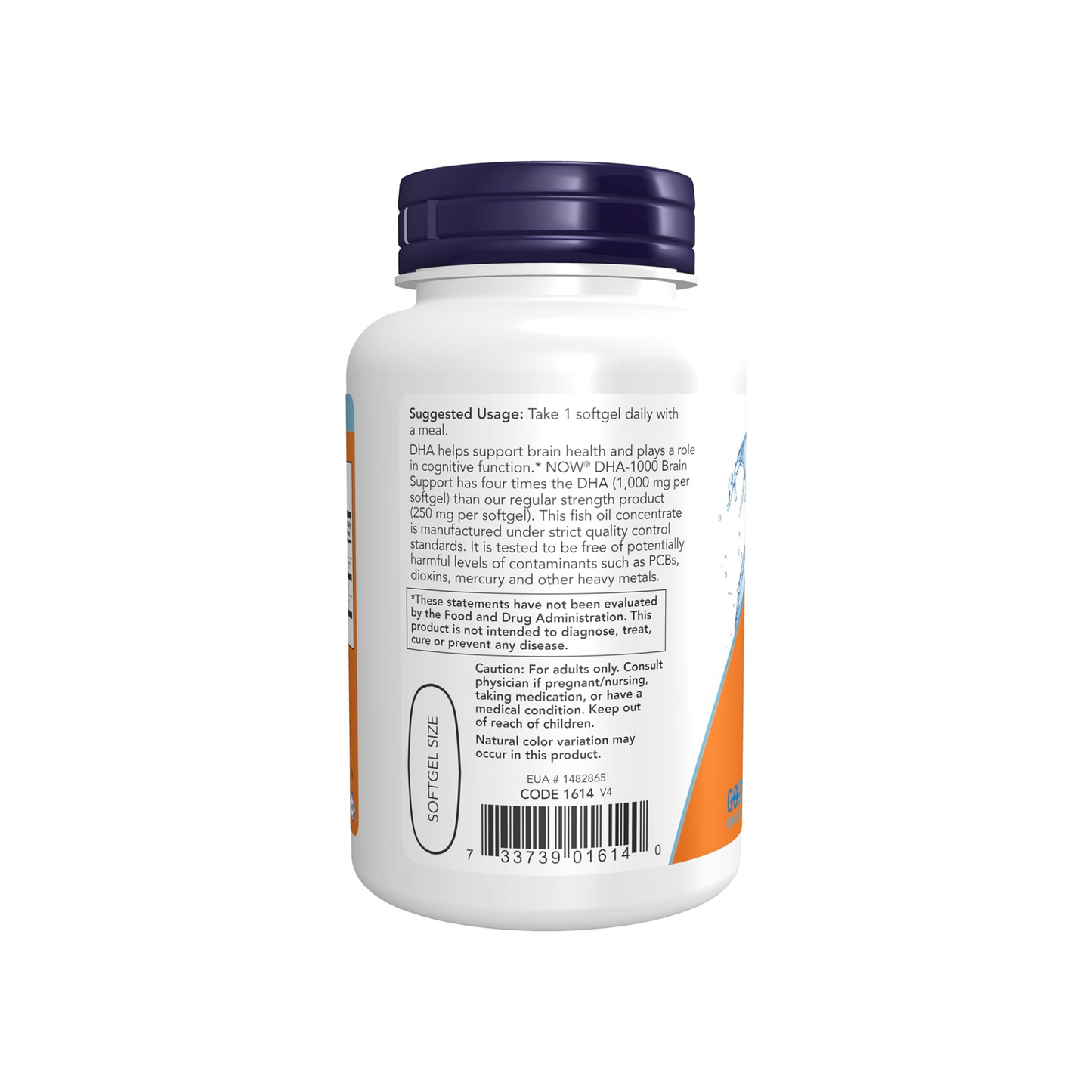 NOW Foods, DHA-1000 Brain Support, Potência Extra, 1000 mg, 90 Cápsulas Softgel