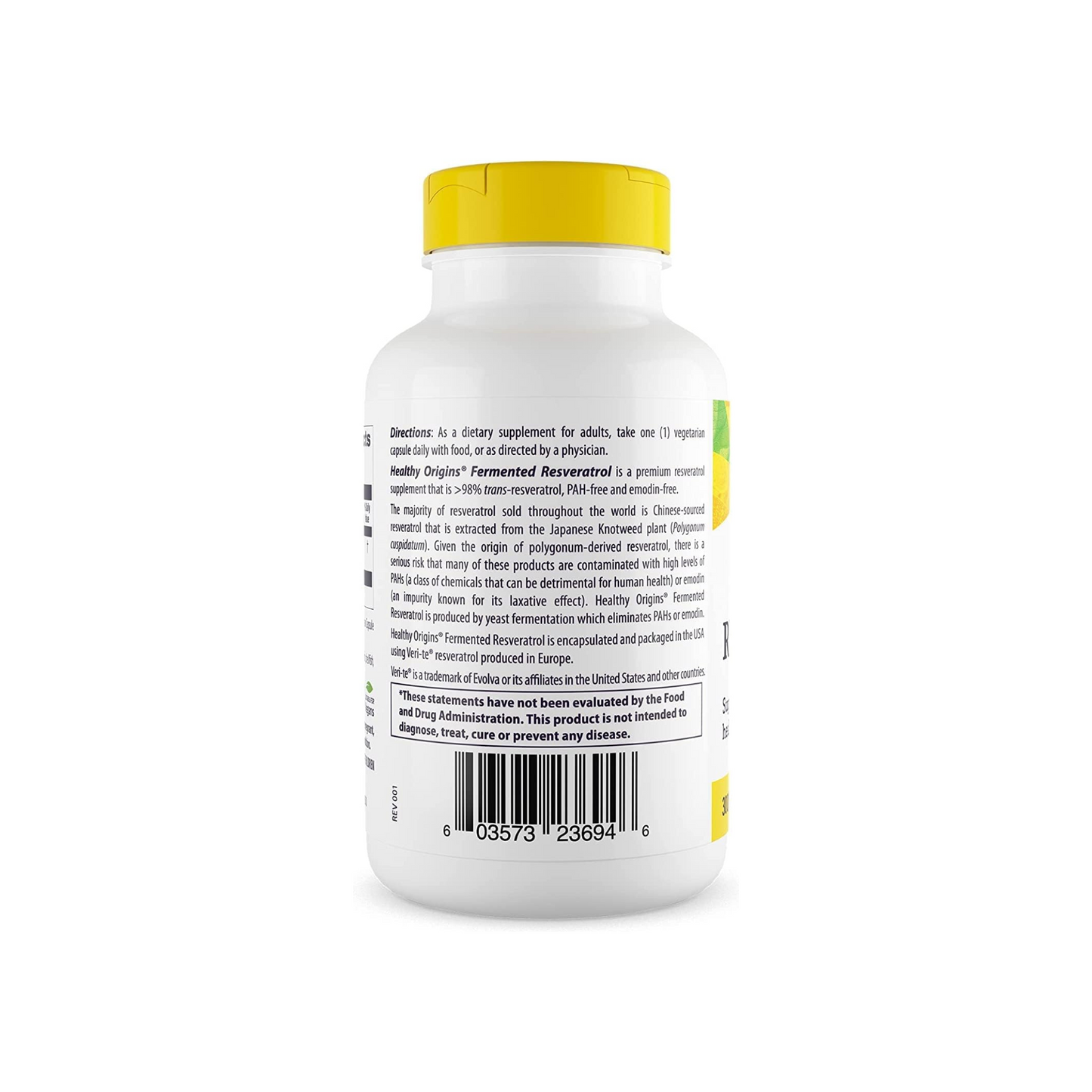 Healthy Origins Resveratrol Fermentado 300 mg (Trans-Resveratrol), 150 Cápsulas Vegetais