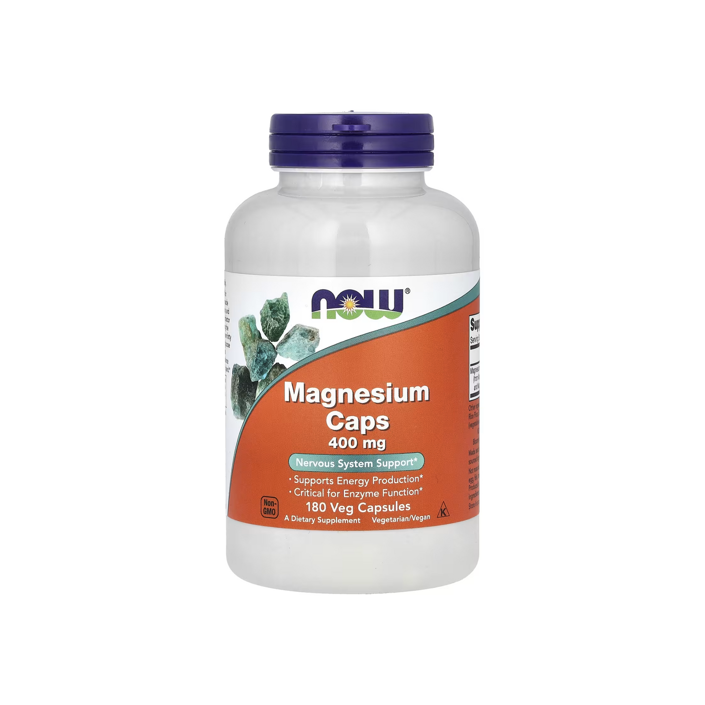NOW Foods, Cápsulas de Magnésio, 400 mg, 180 Cápsulas Vegetais