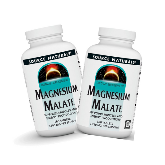 Combo 2 Source Naturals, Malato de Magnésio, 3.750 mg, 180 Comprimidos (1.250 mg por Comprimido)