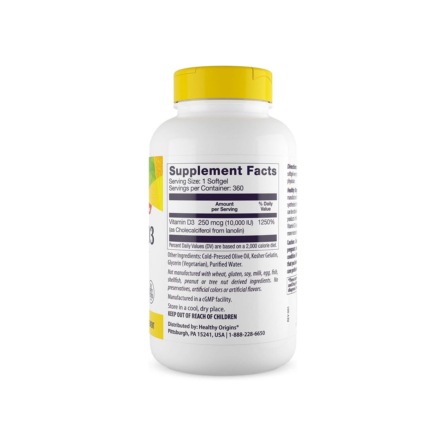 Combo Healthy Origins Vitamina D3 10000 IU, 360 Softgels + Healthy Origins Vitamina K2 MK7 100 mcg, 180 Softgels + Jarrow Formulas Methyl B-12 Limão 1000 mcg, 100 Pastilhas Mastigáveis