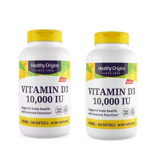 Combo 1 Healthy Origins Vitamina D3 10000IU 360 Softgels + 1 Healthy Origins Vitamina D3 10000IU 240 Softgels