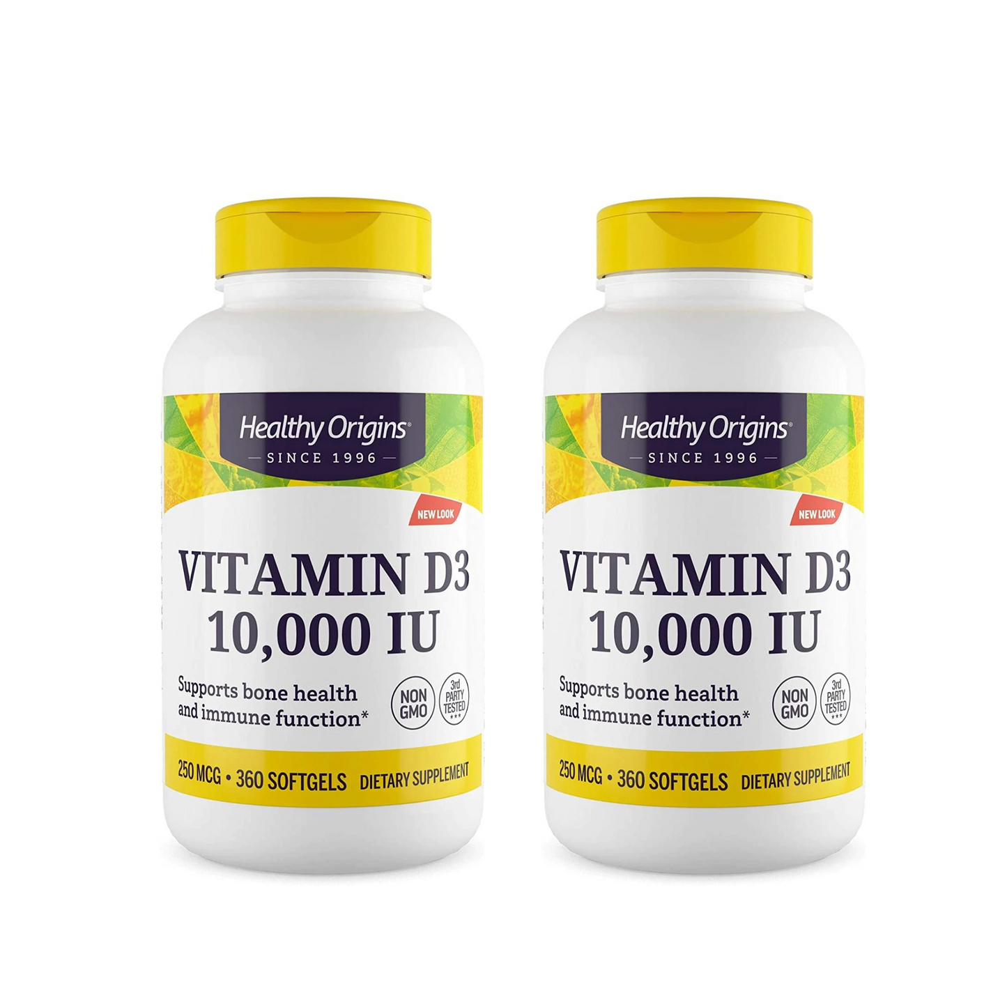 Combo 2 Healthy Origins Vitamina D3 10000 IU, 360 Softgels