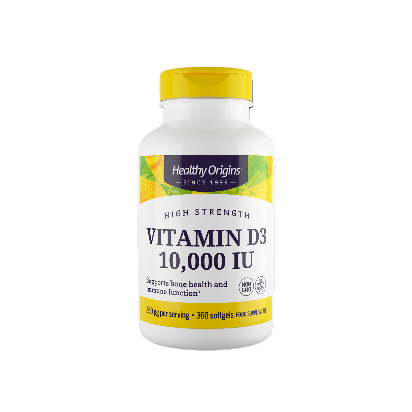 Combo Healthy Origins Vitamina D3 10000 IU, 360 Softgels + Healthy Origins Magnésio Bisglicinato Quelato (Albion), 120 Cápsulas