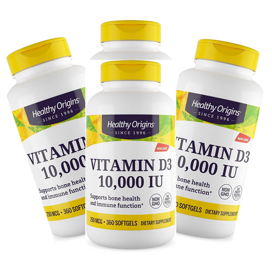 Combo 4 Healthy Origins, Vitamina D3, 10000 UI 360 Softgels