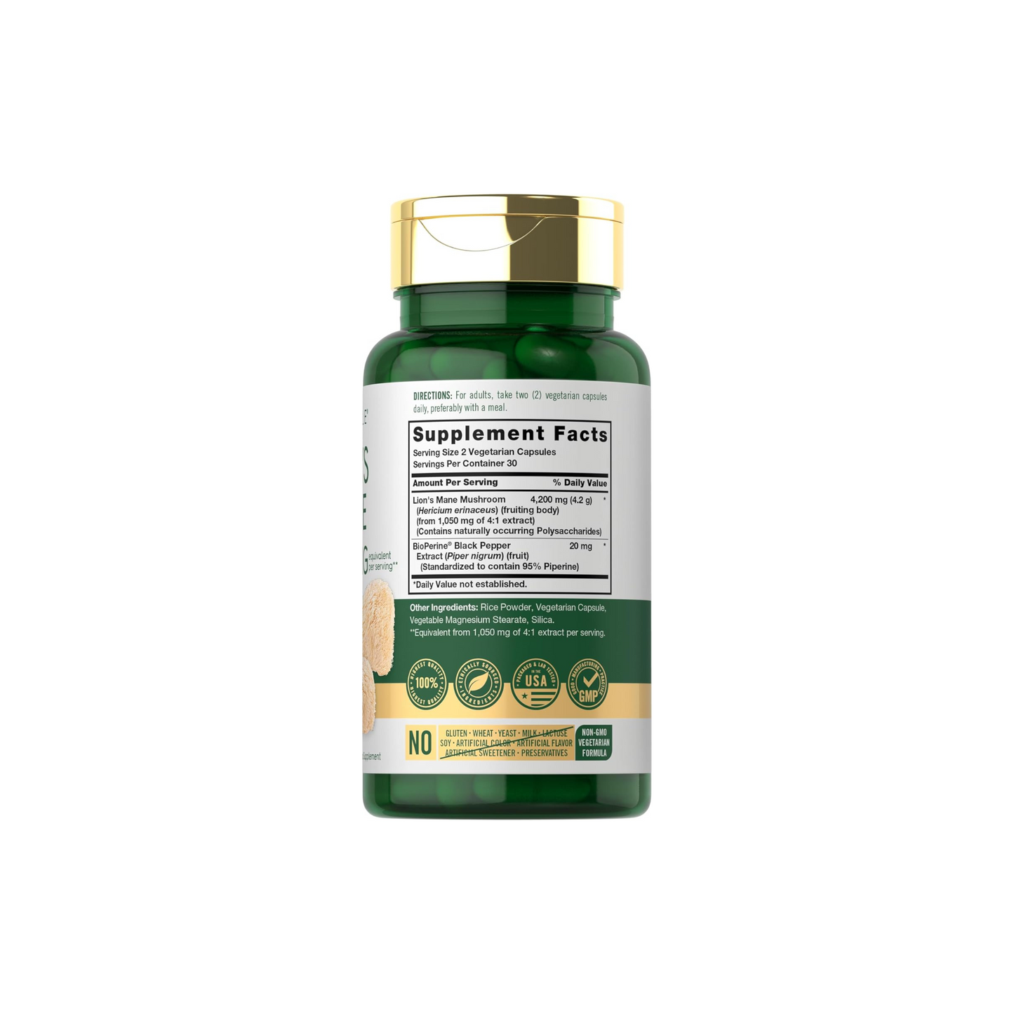 Carlyle Lion's Mane 2100 mg, Super Mushroom, 60 Cápsulas Vegetais