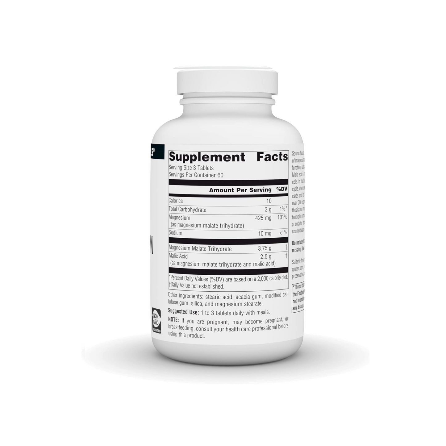 Combo 2 Source Naturals, Malato de Magnésio, 3.750 mg, 180 Comprimidos (1.250 mg por Comprimido)