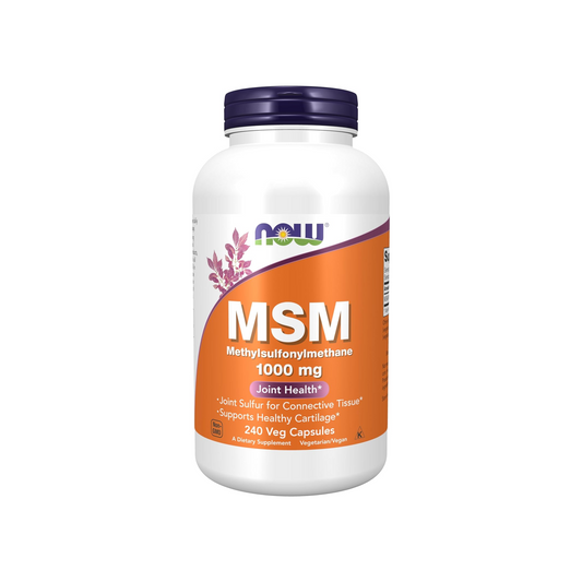 NOW Foods, MSM, Metilsulfonilmetano, 1.000 mg, 240 Cápsulas Vegetais