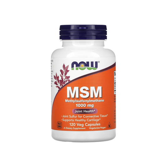 NOW Foods, MSM, Metilsulfonilmetano, 1.000 mg, 120 Cápsulas Vegetais