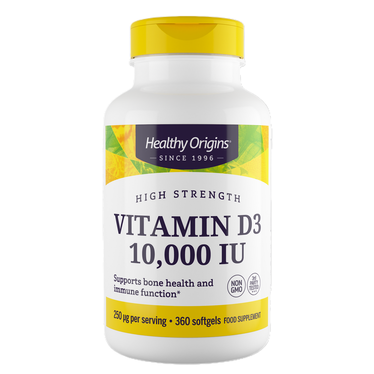 Combo 1 Healthy Origins, D3, 10000IU, 360 Softgels + 1 Nature's Bounty, Melatonina, 3 mg, 240 Comprimidos