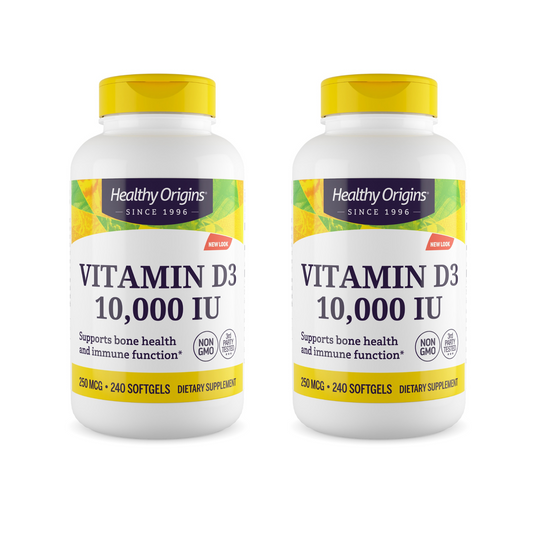 Combo 2 Healthy Origins Vitamina D3 10000 IU 240 Softgels
