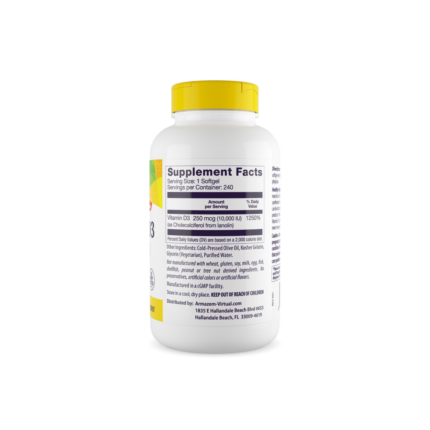 Combo 2 Healthy Origins Vitamina D3 10000 IU, 240 Softgels