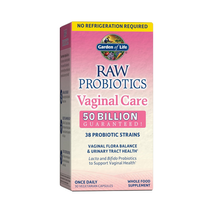 Garden of Life RAW Probióticos Vaginal Care, 50 Bilhões UFC, 30 Cápsulas Vegetarianas