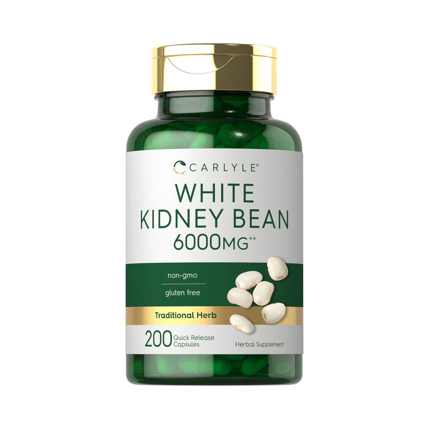 Carlyle White Kidney Bean Extract, Extrato de Feijão Branco, 200 Cápsulas