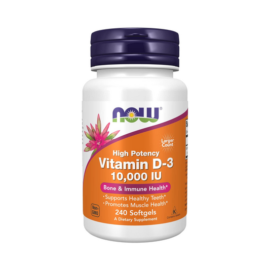 NOW Supplements Vitamina D3 10000 IU, 240 Softgels