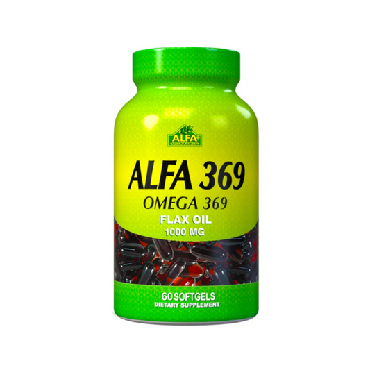 Suplemento Alfa Vitamins 369 Óleo de Linhaça, 1000mg, 60 Cápsulas