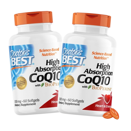 Combo 2x Doctor's Best CoQ10 100mg com BioPerine, 60 Softgels
