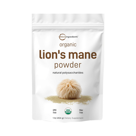 Micro Ingredients Suplemento de Cogumelo Lion’s Mane Orgânico em Pó, 16oz