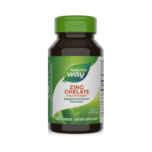 Nature's Way Quelato de Zinco, 30 mg por Porção, 100 Cápsulas
