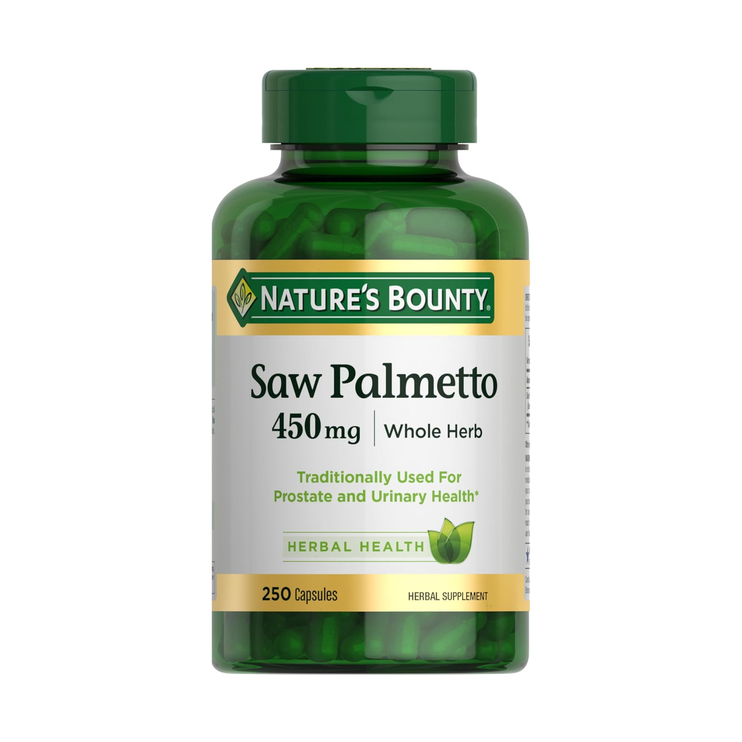 Nature's Bounty, Saw Palmetto, 450mg, 250 Cápsulas