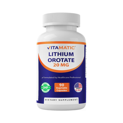 Vitamatic Oronato de Lítio 20 mg 90 Cápsulas Vegetais