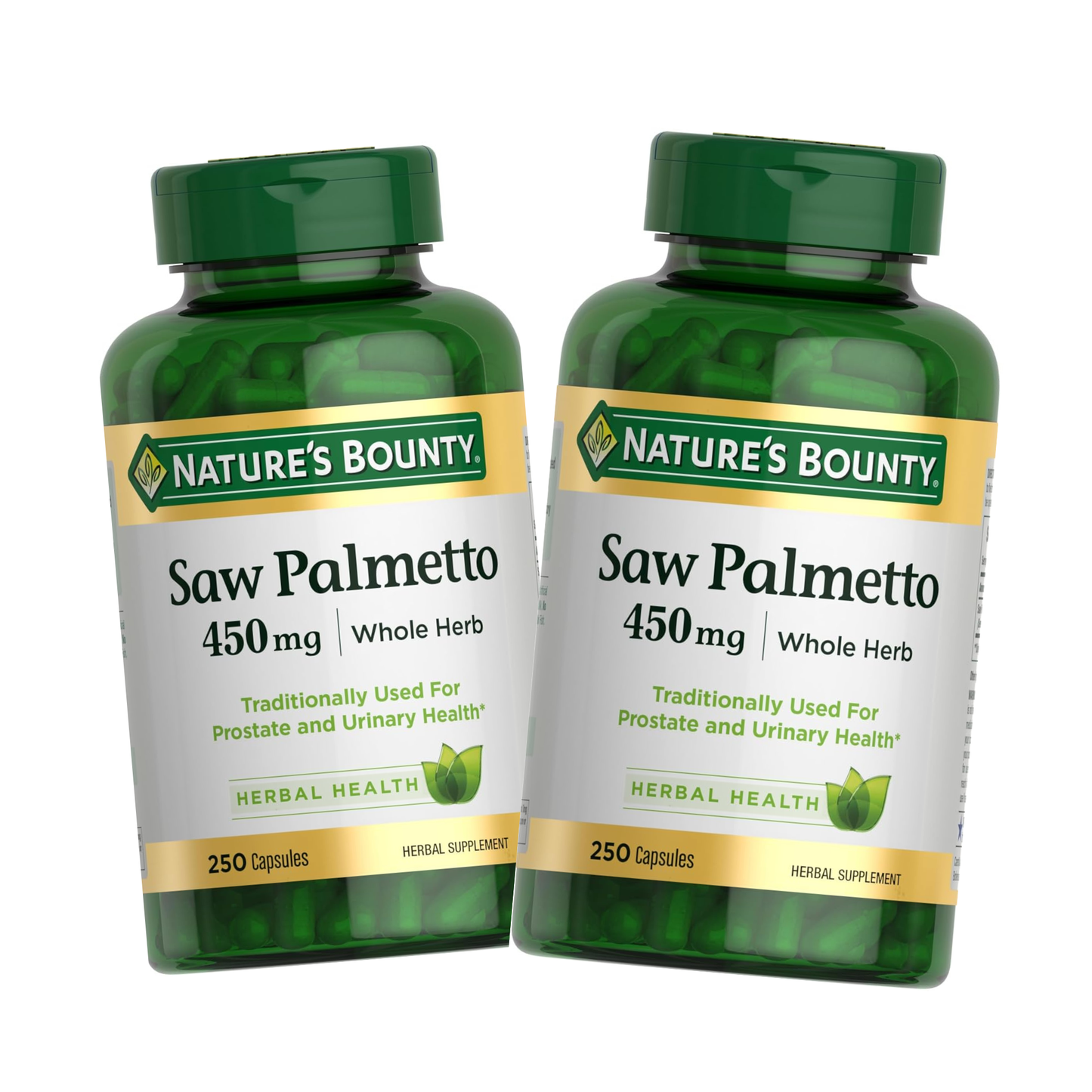 Combo 2 Nature's Bounty, Saw Palmetto, 450mg, 250 Cápsulas