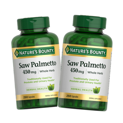 Combo 2 Nature's Bounty, Saw Palmetto, 450mg, 250 Cápsulas