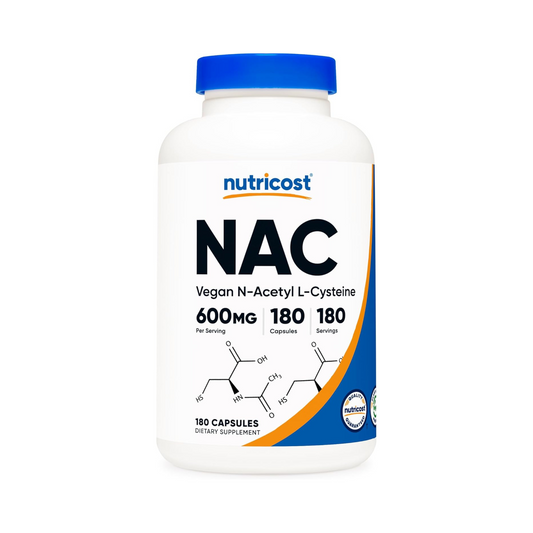 Nutricost N-Acetyl L-Cisteína (NAC) 600 mg, 180 Cápsulas