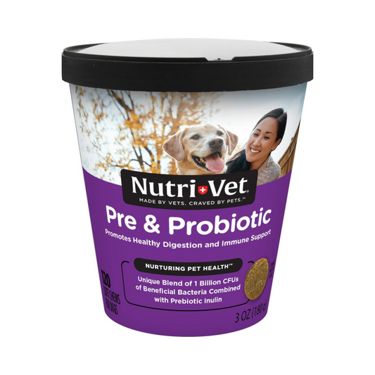 Nutri-Vet Pre e Probióticos para Cães, 120 Mastigáveis