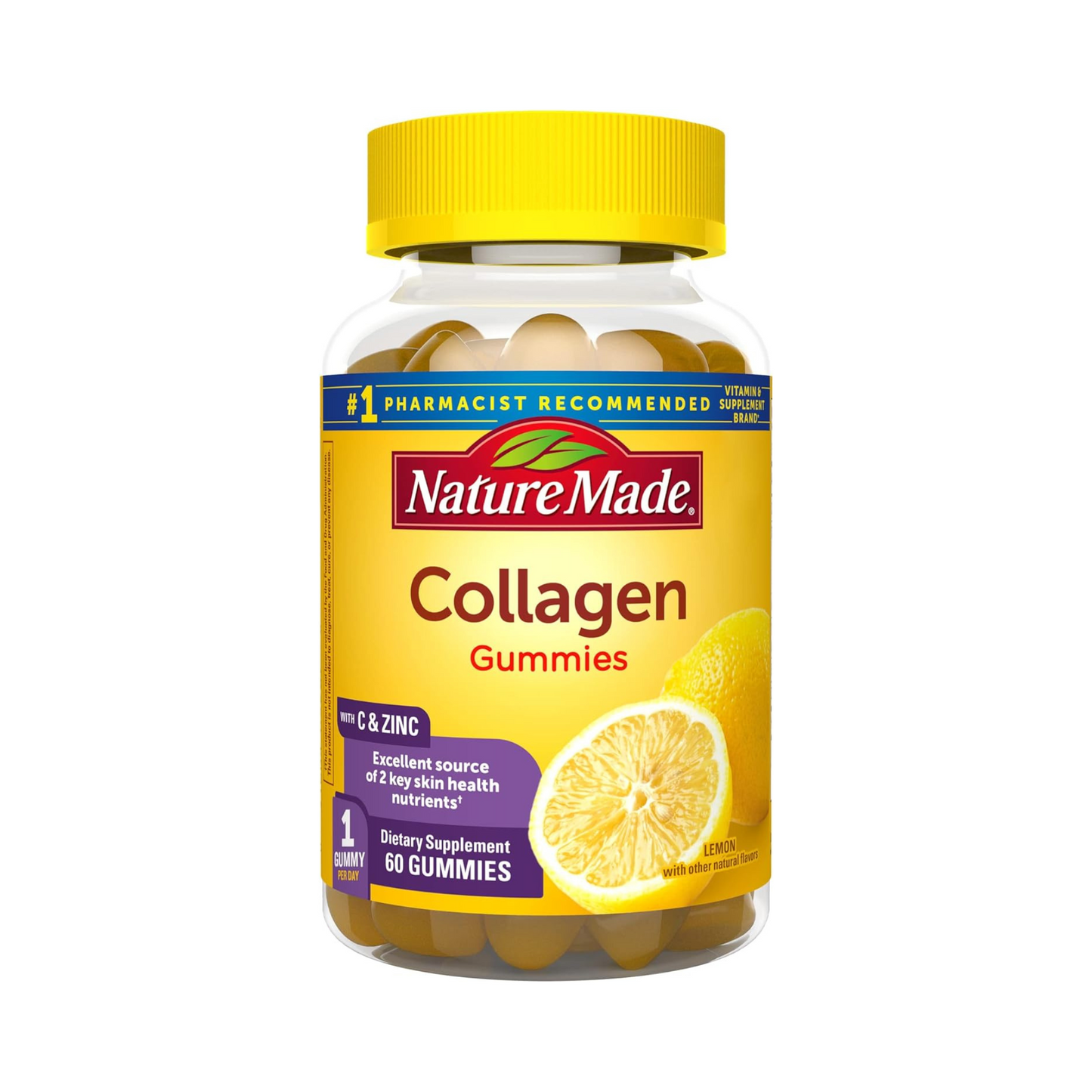 Nature Made Gomas de Colágeno com vitamina C, zinco e biotina, 60 Gomas