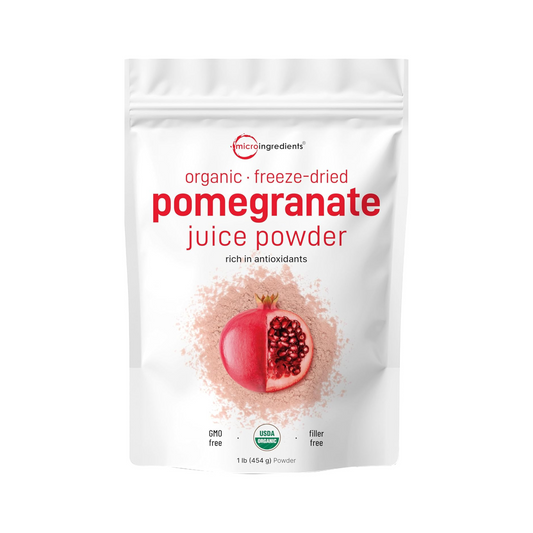 Micro Ingredients Pó de Suco de Romã Orgânico, 454 g, Sem Açúcar