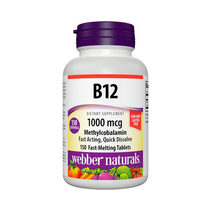 Webber Naturals Vitamina B12 1000 mcg, 150 Comprimidos