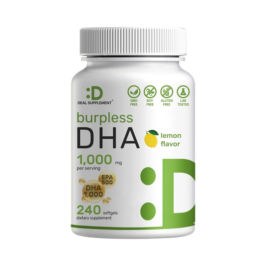 DEAL Supplement DHA 1000 mg  EPA 500mg  dosagem em 2 Cápsulas 240 Cápsulas Softgel Sabor Limão