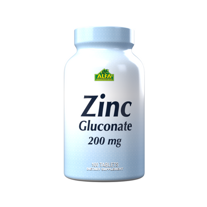 Suplemento Alfa Vitamins Gluconato de Zinco, 200 mg, 100 Comprimidos