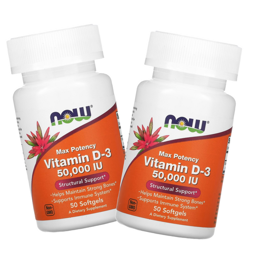 Combo 2  Now Foods Vitamina D3, 50000 UI, 50 Softgels